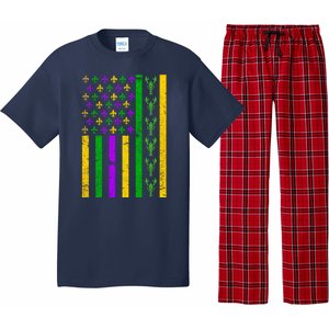 American Flag Mardi Gras Tshirt Mardi Gras Crawfish Pajama Set