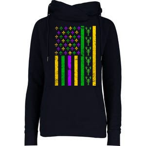 American Flag Mardi Gras Tshirt Mardi Gras Crawfish Womens Funnel Neck Pullover Hood