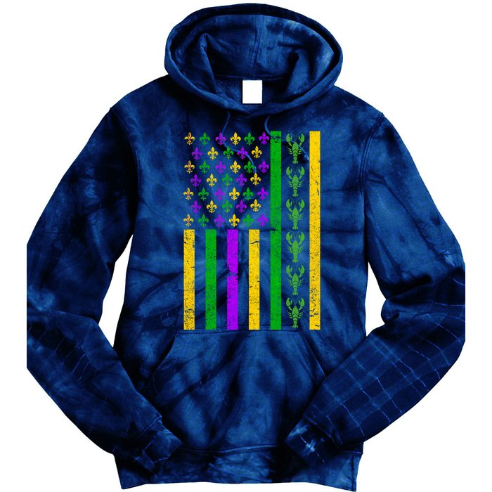 American Flag Mardi Gras Tshirt Mardi Gras Crawfish Tie Dye Hoodie