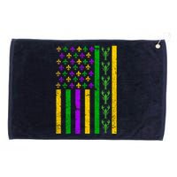 American Flag Mardi Gras Tshirt Mardi Gras Crawfish Grommeted Golf Towel