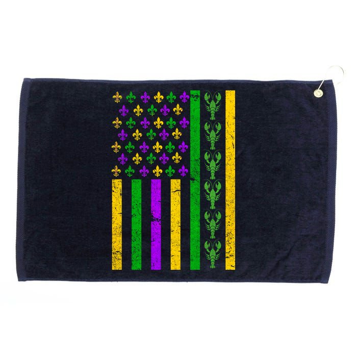 American Flag Mardi Gras Tshirt Mardi Gras Crawfish Grommeted Golf Towel