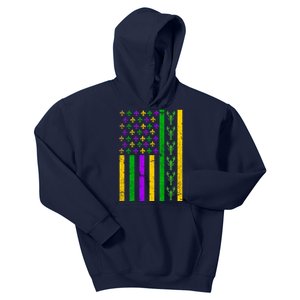 American Flag Mardi Gras Tshirt Mardi Gras Crawfish Kids Hoodie