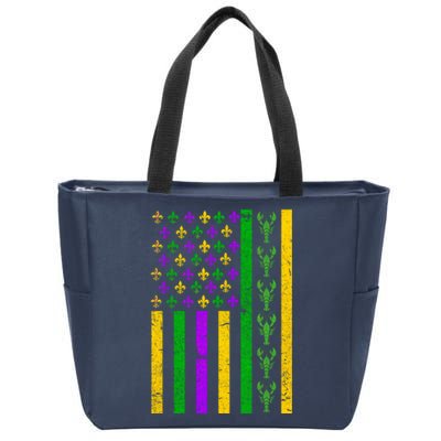 American Flag Mardi Gras Tshirt Mardi Gras Crawfish Zip Tote Bag