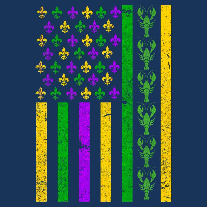 American Flag Mardi Gras Tshirt Mardi Gras Crawfish Zip Tote Bag