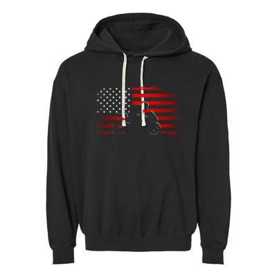 American Flag Motorcycle Apparel Motorcycle Garment-Dyed Fleece Hoodie