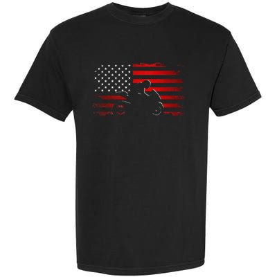 American Flag Motorcycle Apparel Motorcycle Garment-Dyed Heavyweight T-Shirt