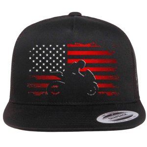 American Flag Motorcycle Apparel Motorcycle Flat Bill Trucker Hat