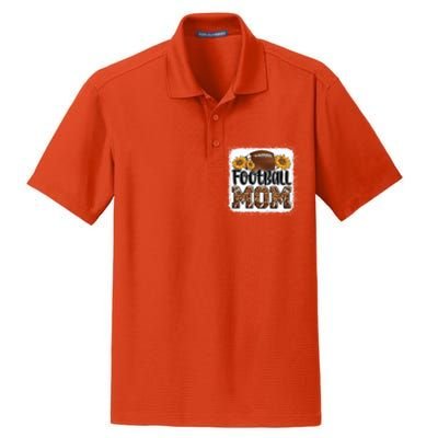 American Football Mom Gift Leopard Sunflowers Football Mom Gift Dry Zone Grid Polo