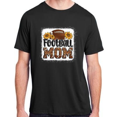 American Football Mom Gift Leopard Sunflowers Football Mom Gift Adult ChromaSoft Performance T-Shirt