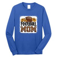 American Football Mom Gift Leopard Sunflowers Football Mom Gift Long Sleeve Shirt