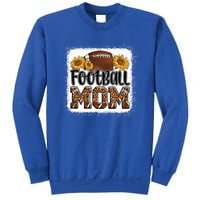 American Football Mom Gift Leopard Sunflowers Football Mom Gift Sweatshirt