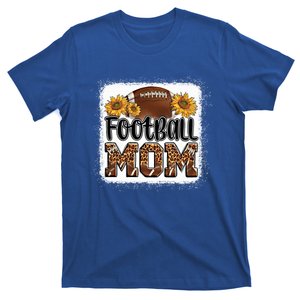 American Football Mom Gift Leopard Sunflowers Football Mom Gift T-Shirt