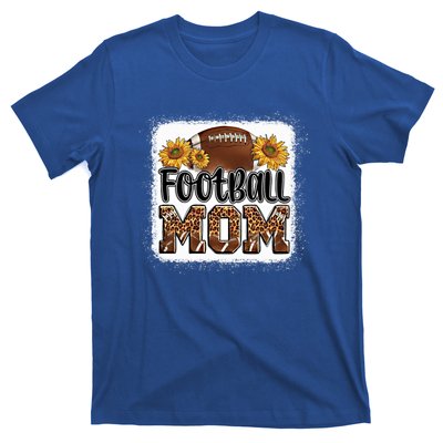 American Football Mom Gift Leopard Sunflowers Football Mom Gift T-Shirt