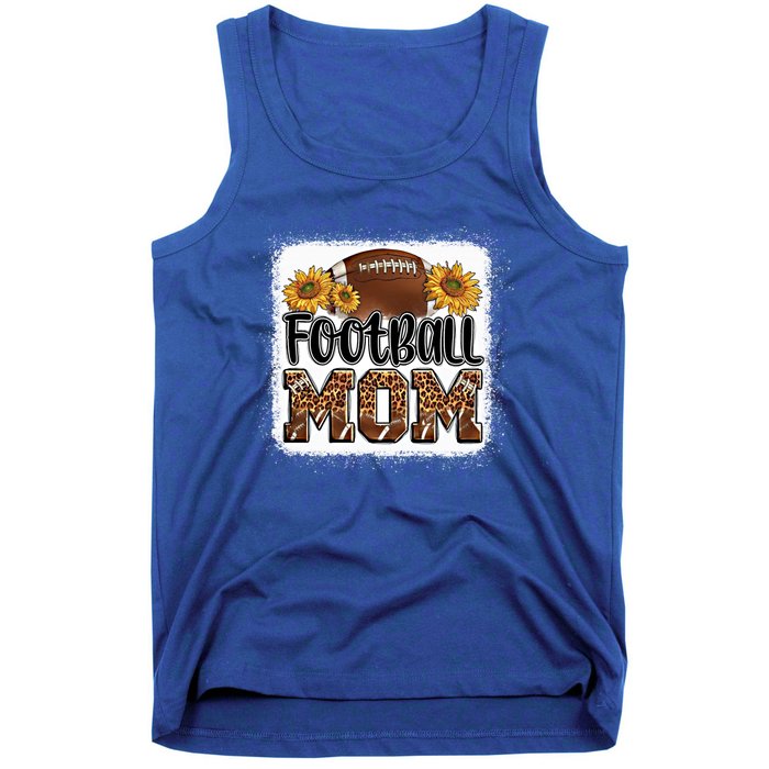 American Football Mom Gift Leopard Sunflowers Football Mom Gift Tank Top