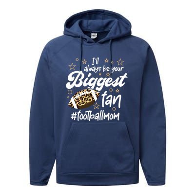 American Football Mom Fan Support American Football Gift Performance Fleece Hoodie