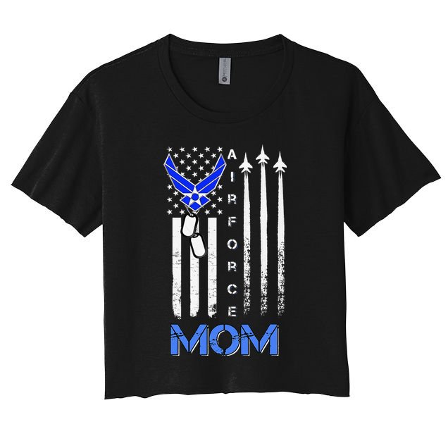 Air Force Mom, USAF Mom Tee, Women's Day Gift Veteran Crop Top