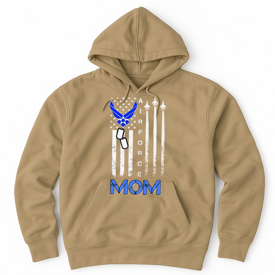 Air Force Mom, USAF Mom Tee, Women's Day Gift Veteran Hoodie