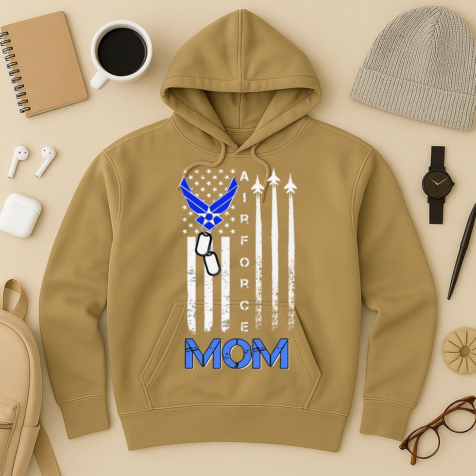 Air Force Mom, USAF Mom Tee, Women's Day Gift Veteran Hoodie