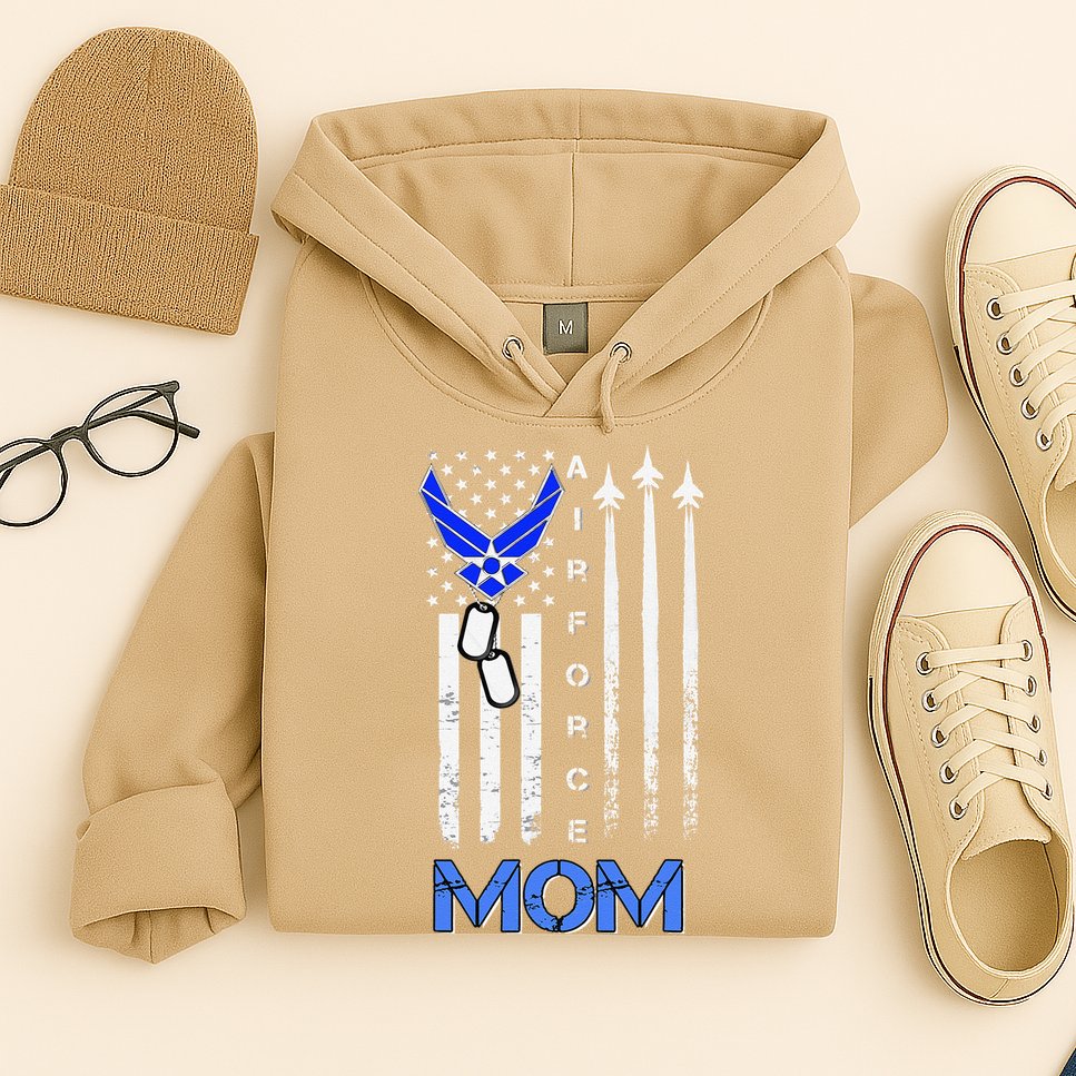 Air Force Mom, USAF Mom Tee, Women's Day Gift Veteran Hoodie