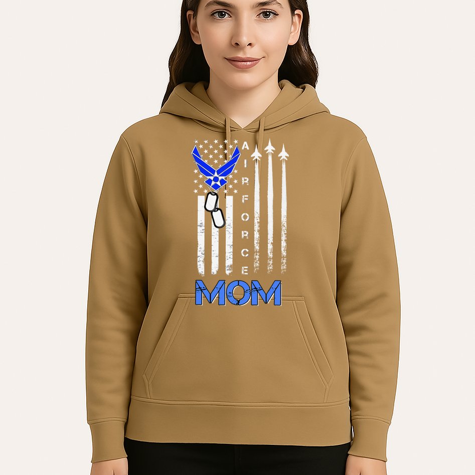 Air Force Mom, USAF Mom Tee, Women's Day Gift Veteran Hoodie