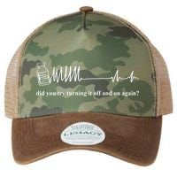 Adenosine Funny Medical Pun Gift Did You Try Turning It On And Off Again Legacy Tie Dye Trucker Hat
