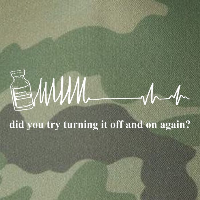 Adenosine Funny Medical Pun Gift Did You Try Turning It On And Off Again Legacy Tie Dye Trucker Hat