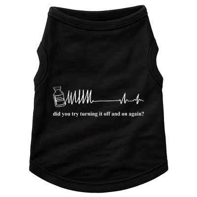 Adenosine Funny Medical Pun Gift Did You Try Turning It On And Off Again Doggie Tank