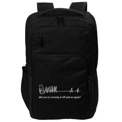 Adenosine Funny Medical Pun Gift Did You Try Turning It On And Off Again Impact Tech Backpack