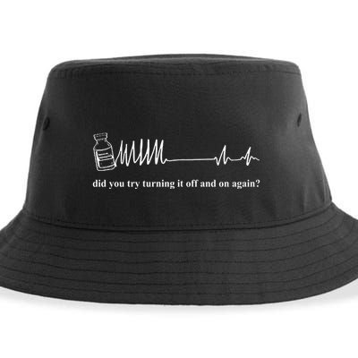 Adenosine Funny Medical Pun Gift Did You Try Turning It On And Off Again Sustainable Bucket Hat