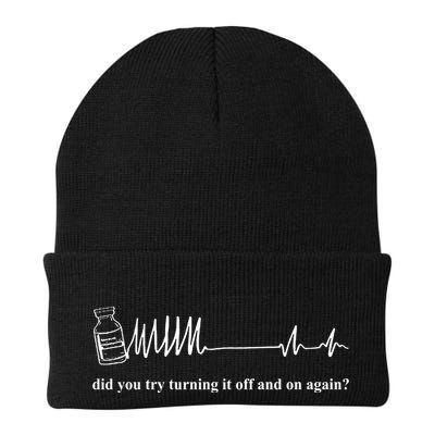 Adenosine Funny Medical Pun Gift Did You Try Turning It On And Off Again Beanie