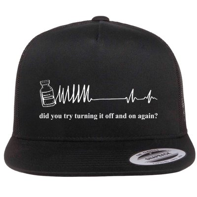 Adenosine Funny Medical Pun Gift Did You Try Turning It On And Off Again Flatbill Hat