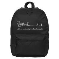 Adenosine Funny Medical Pun Gift Did You Try Turning It On And Off Again 16 in Basic Backpack