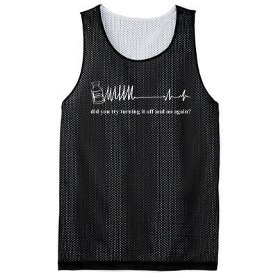 Adenosine Funny Medical Pun Gift Did You Try Turning It On And Off Again Mesh Reversible Basketball Jersey Tank