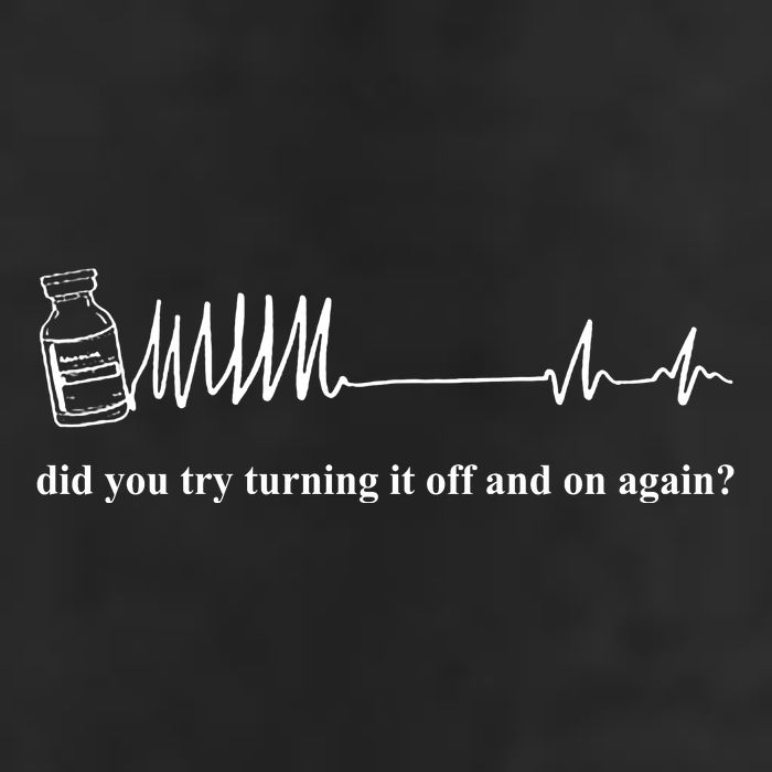 Adenosine Funny Medical Pun Gift Did You Try Turning It On And Off Again Large Microfiber Waffle Golf Towel