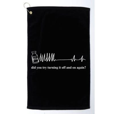 Adenosine Funny Medical Pun Gift Did You Try Turning It On And Off Again Golf Towel