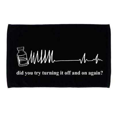 Adenosine Funny Medical Pun Gift Did You Try Turning It On And Off Again Microfiber Hand Towel