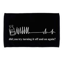 Adenosine Funny Medical Pun Gift Did You Try Turning It On And Off Again Microfiber Hand Towel