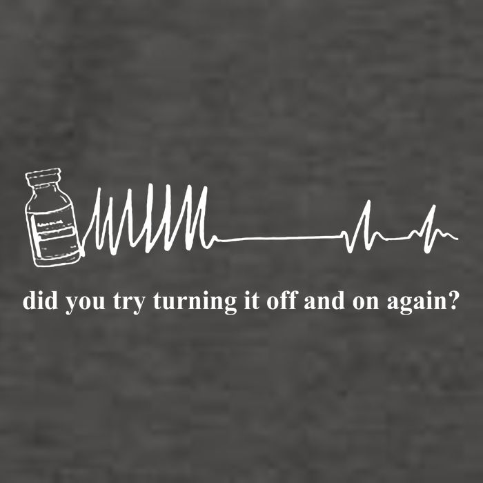Adenosine Funny Medical Pun Gift Did You Try Turning It On And Off Again Vector Backpack