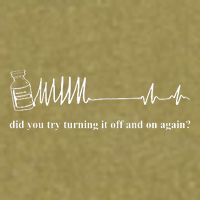 Adenosine Funny Medical Pun Gift Did You Try Turning It On And Off Again Garment-Dyed Women's Muscle Tee