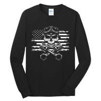 American Flag Motorcycle Apparel Motorcycle Tall Long Sleeve T-Shirt