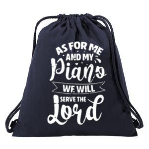 As For Me And My Piano We Will Serve The Lord Christian Drawstring Bag