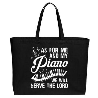 As For Me And My Piano We Will Serve The Lord Pianist Cotton Canvas Jumbo Tote