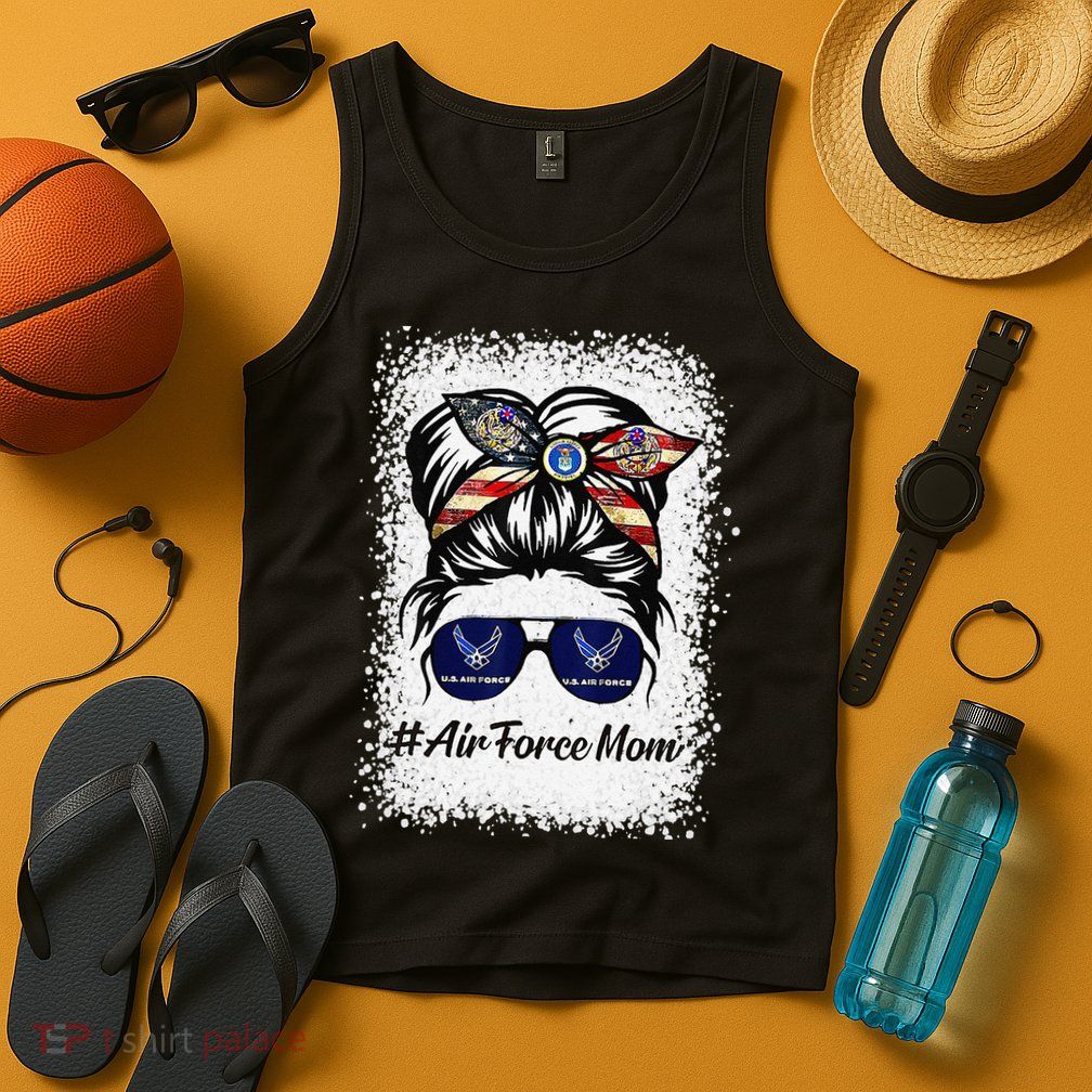 Air Force Mom Messy Bun Sunglasses Military Mom Mother's Day Tank Top