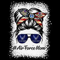 Air Force Mom Messy Bun Sunglasses Military Mom Mother's Day Womens T-Shirt