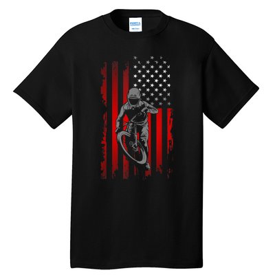 American Flag MTB Mountain Bike Tall T-Shirt