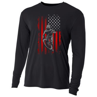 American Flag MTB Mountain Bike Cooling Performance Long Sleeve Crew