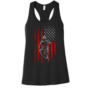 American Flag MTB Mountain Bike Women's Racerback Tank