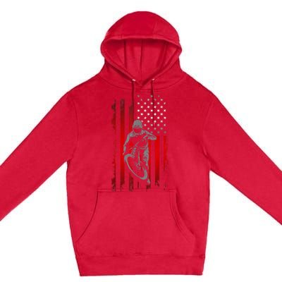 American Flag MTB Mountain Bike Premium Pullover Hoodie