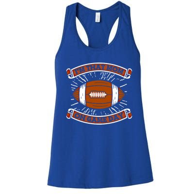 American Football Mother Player Footballer Gift Football Mom Gift Women's Racerback Tank