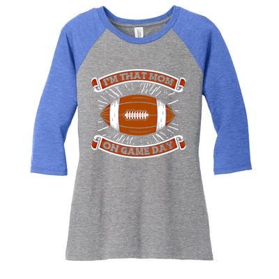 American Football Mother Player Footballer Gift Football Mom Gift Women's Tri-Blend 3/4-Sleeve Raglan Shirt